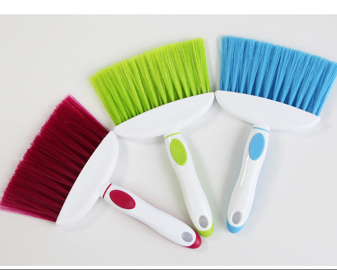 Plastic Dustpan and Brush Set - low, flat storage profile