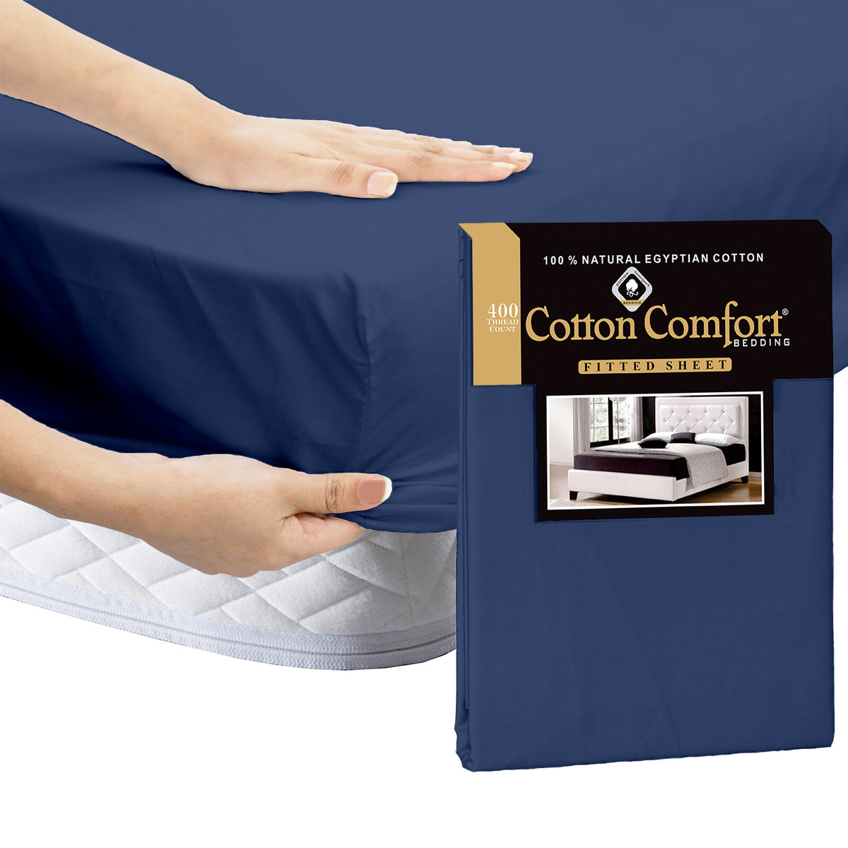100% Egyptian Cotton 35Cm Extra Deep Fitted Sheet 400 TC 25Cm Bed Sheets UK Size
