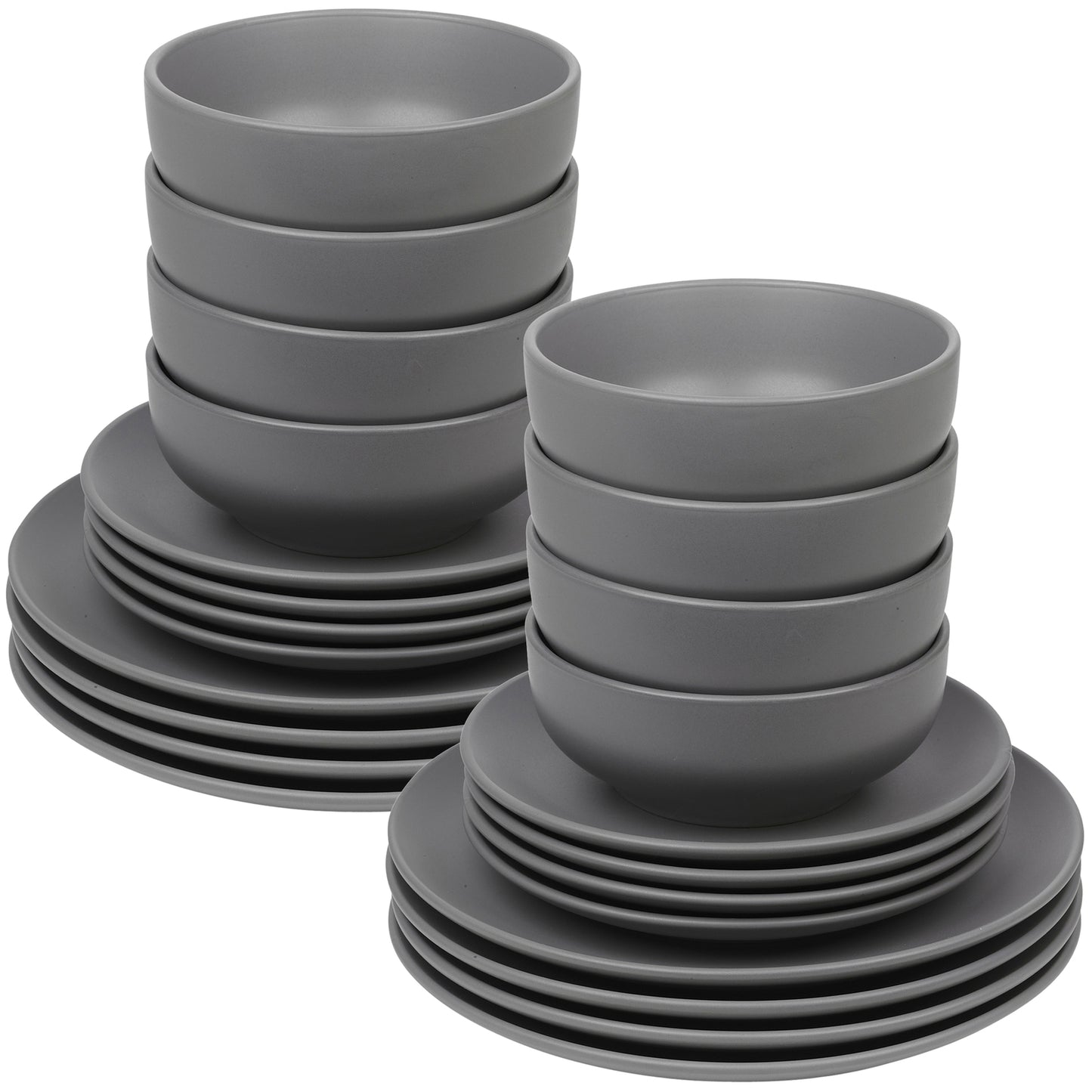 Coloured Stone Ceramic 12/24 Piece Dinnerware Crockery Plates Bowls Dining Set