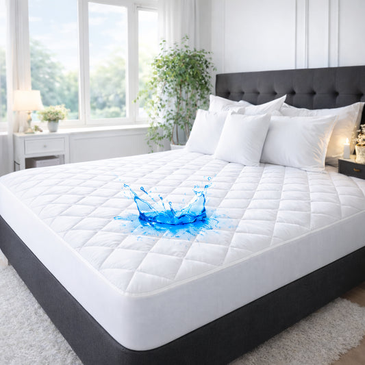 EXTRA DEEP MATTRESS PROTECTOR WATERPROOF QUILTED FITTED BED COVER ALL SIZES UK