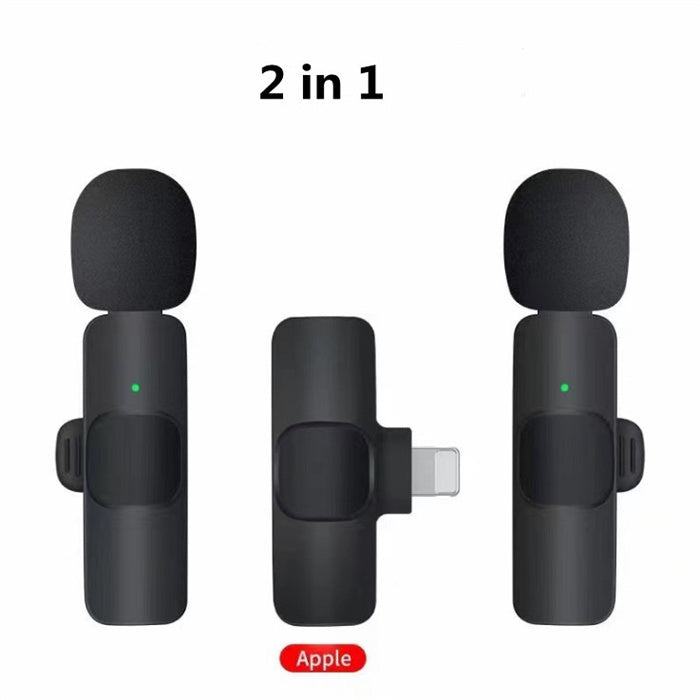 Wireless Lavalier Clip-On Microphone for iPhone, Android, Laptop (Lightning / USB-C)