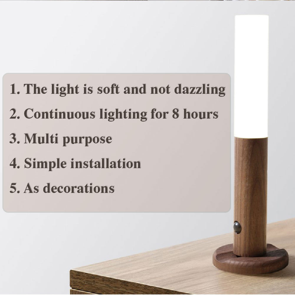 Motion Sensor LED USB Magnetic Wood Wireless Night Light (USB)