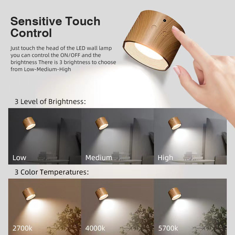 Magnetic Touch LED Wall Lamp (USB Rechargeable)