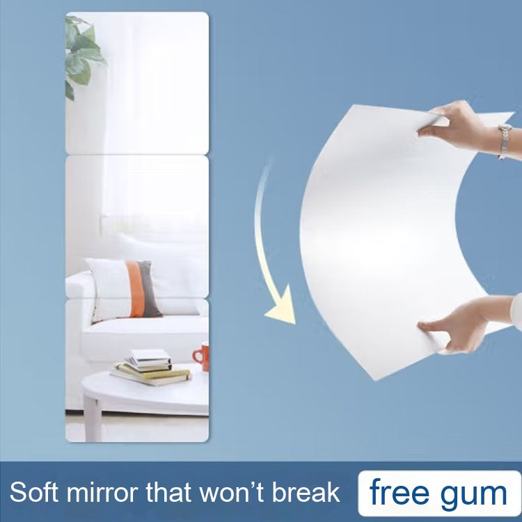 Acrylic Mirror Sticker Self-adhesive Soft Mirror x 4