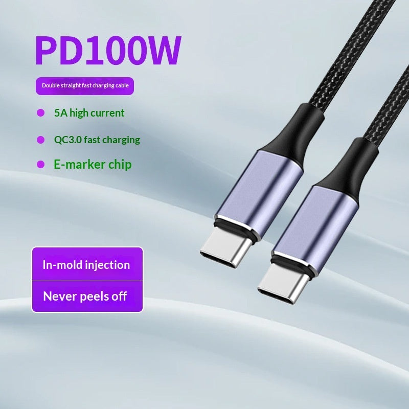 Dual-Port Fast-Charging USB-C to USB-C Cable