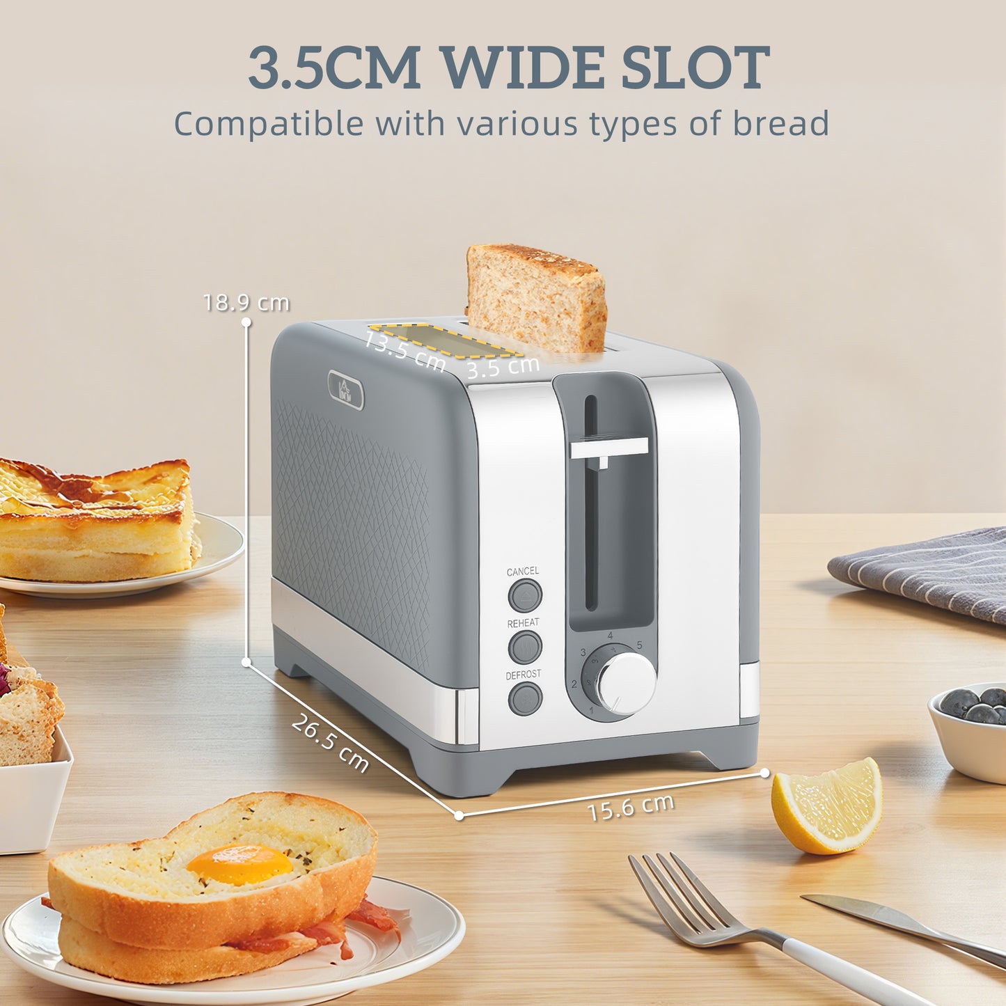Sleek Textured Kettle & Toaster Set – Grey