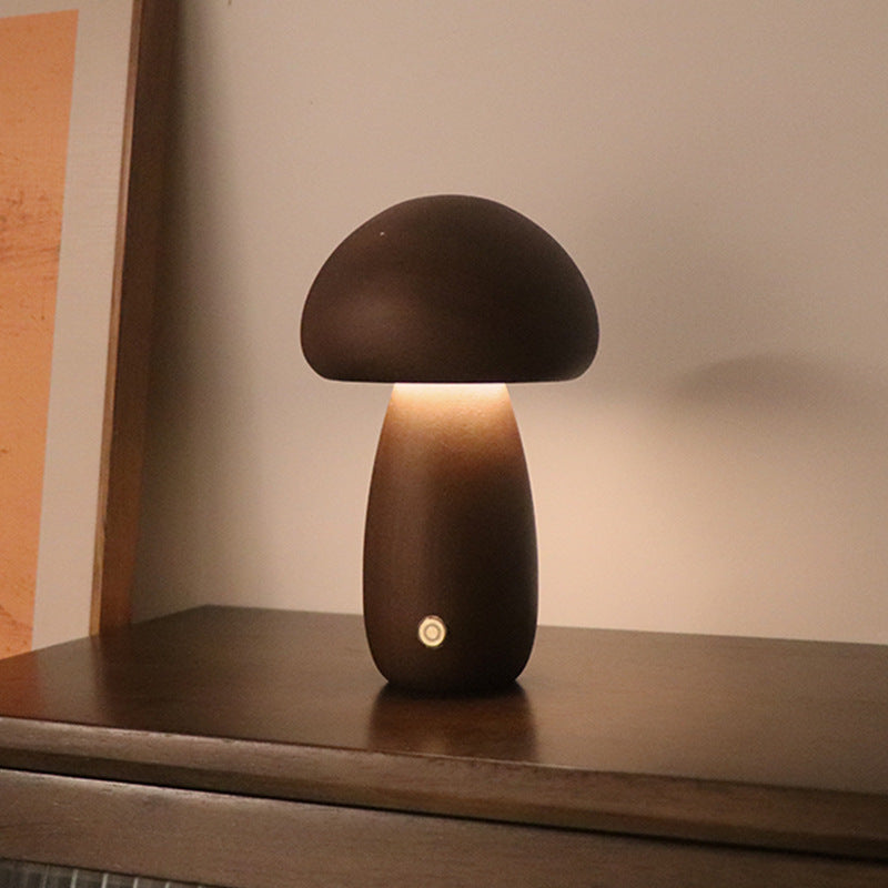 Wooden Mushroom Lamp (USB rechargeable)