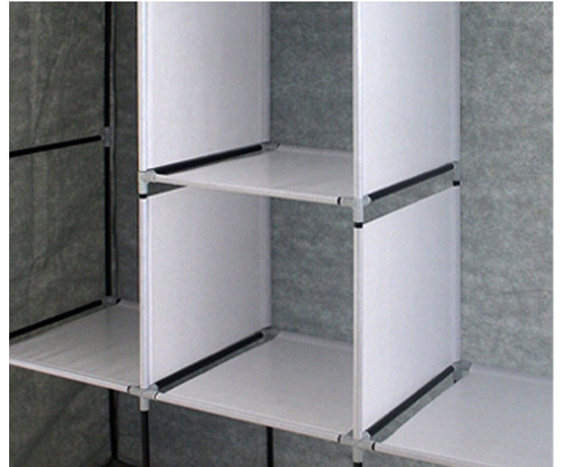 Fabric Wardrobe Organiser with Hanging Rail & Shelves