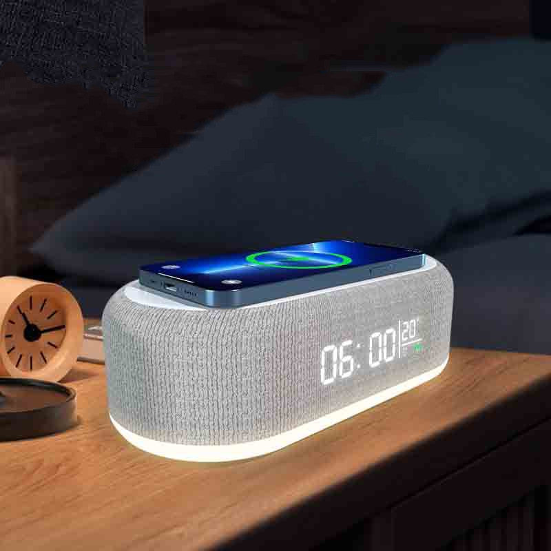4-in-1 Bedside Alarm Clock, Wireless Charger & Night Light