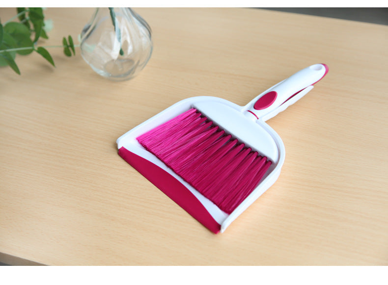 Plastic Dustpan and Brush Set - low, flat storage profile