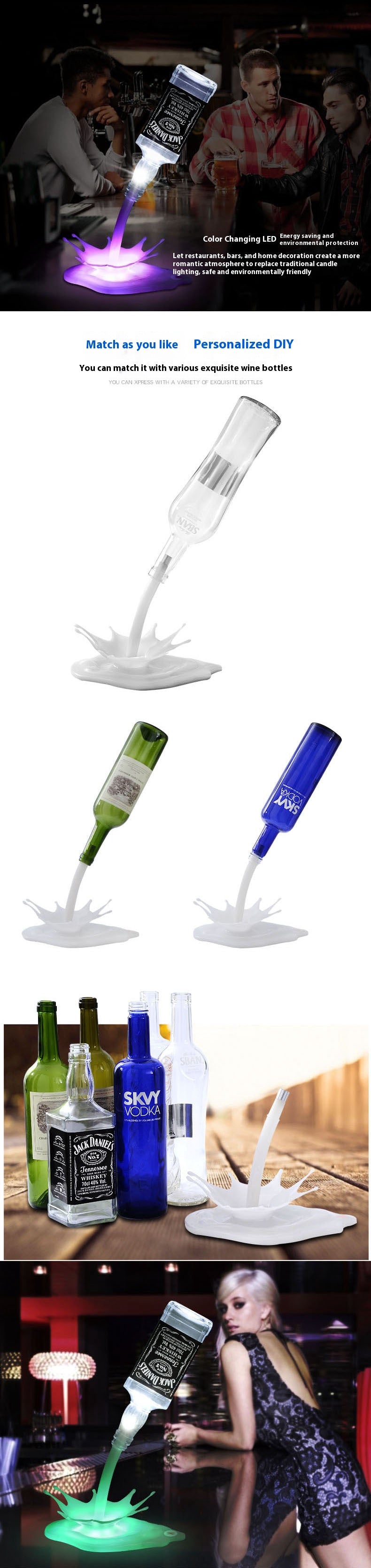 Pouring Light Bar Touch Table Lamp USB Rechargeable