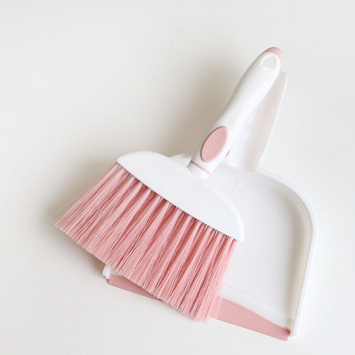 Plastic Dustpan and Brush Set - low, flat storage profile