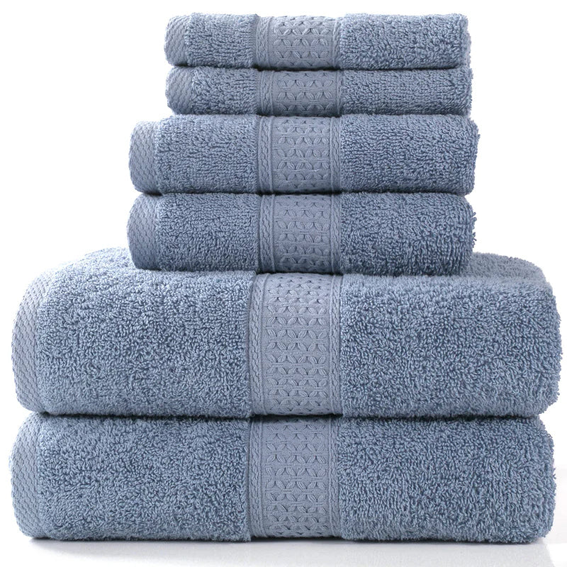 Simple Cotton Bath Towels – 6-Piece Set
