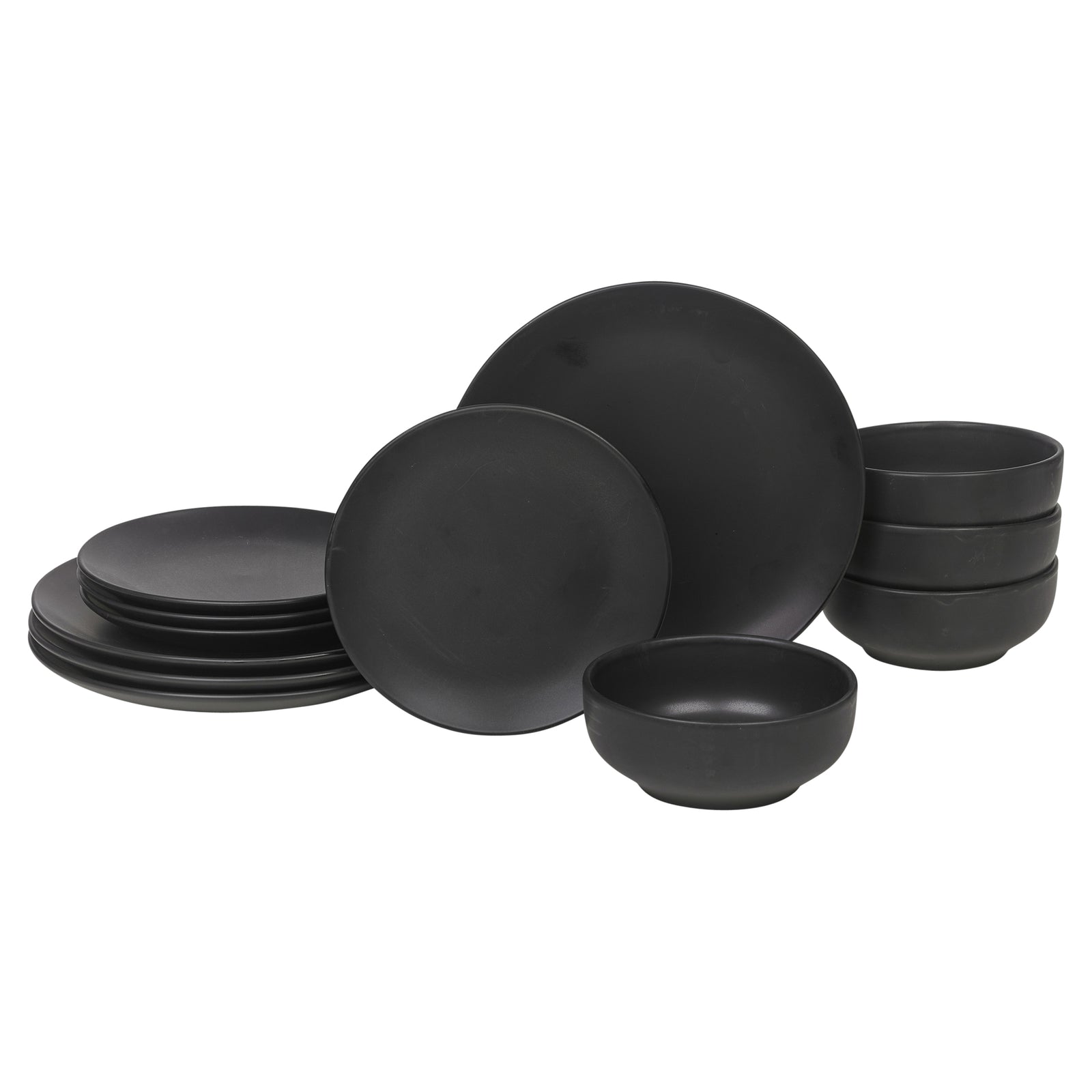 Coloured Stone Ceramic 12/24 Piece Dinnerware Crockery Plates Bowls Dining Set