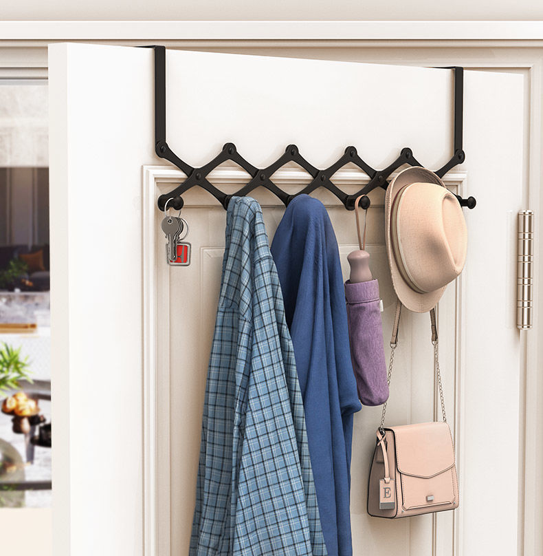 Retractable Stainless Steel Over-Door Hook Rack