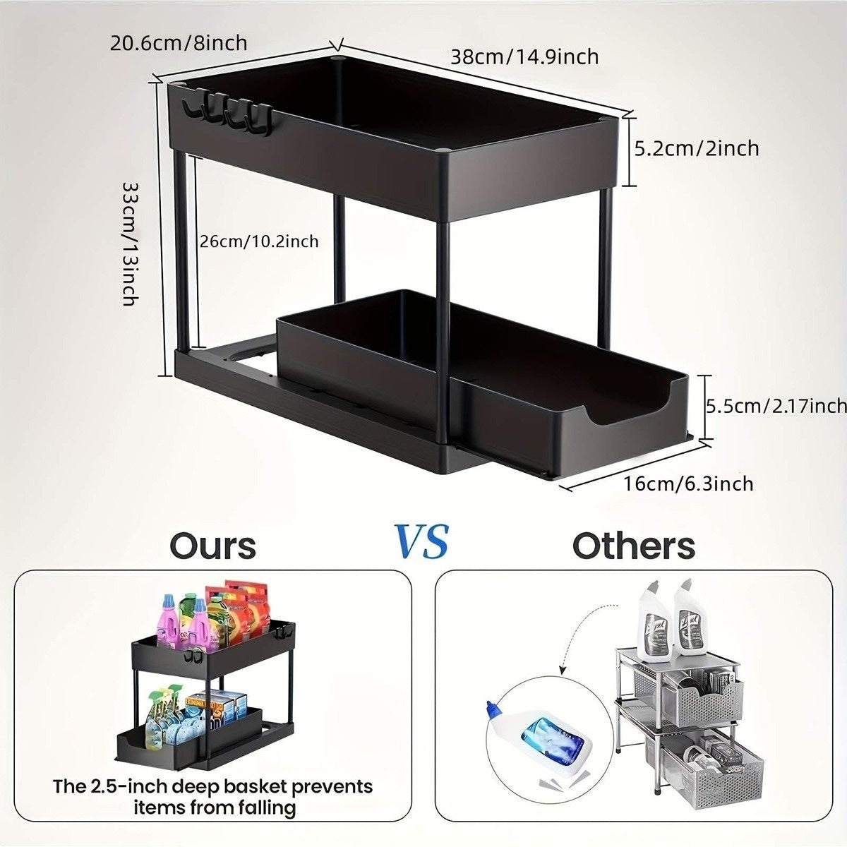 Under-Sink Storage Organiser (tool free assembly)