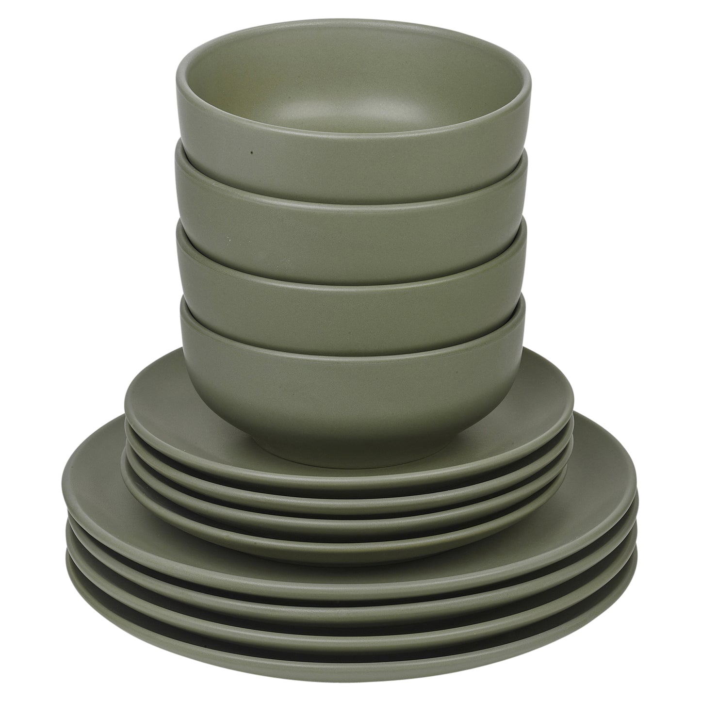 Coloured Stone Ceramic 12/24 Piece Dinnerware Crockery Plates Bowls Dining Set
