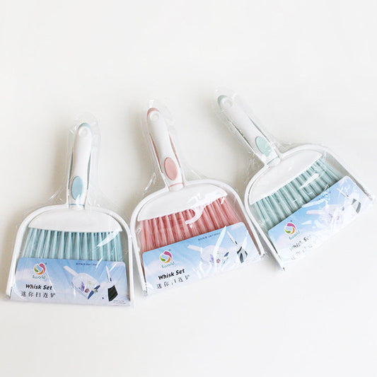 Plastic Dustpan and Brush Set - low, flat storage profile
