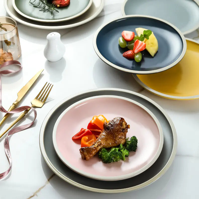Morandi Matte Ceramic Dinner Plates