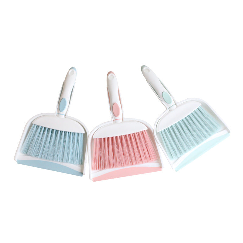 Plastic Dustpan and Brush Set - low, flat storage profile