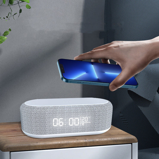4-in-1 Bedside Alarm Clock, Wireless Charger & Night Light