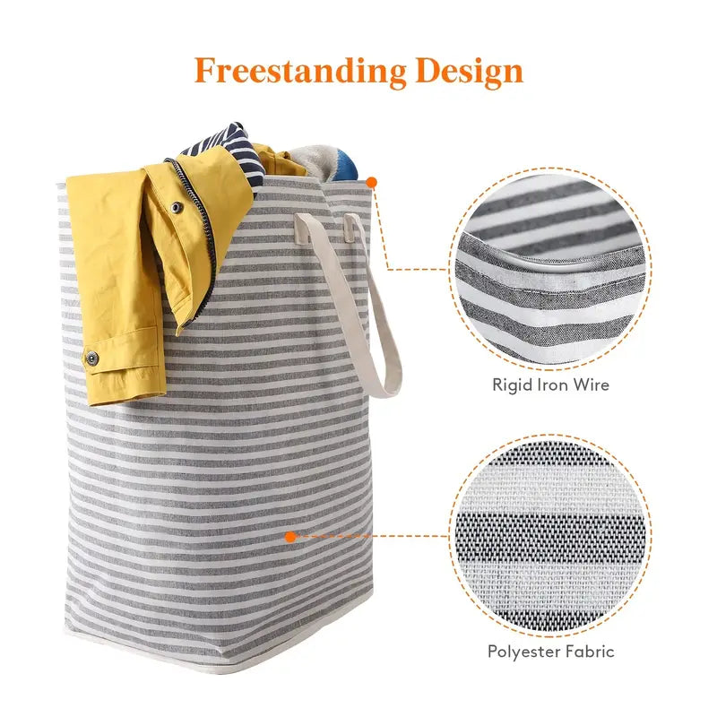 72L Collapsible Laundry Hamper with Extended Handles