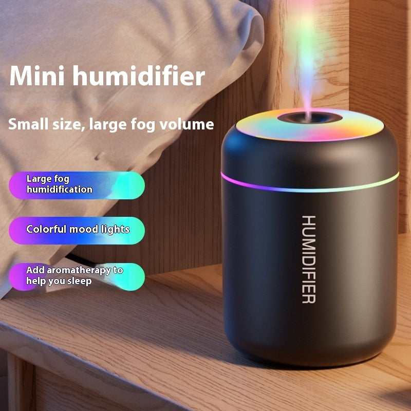 Small Seven-colour Ambience Light Desktop Mini Humidifier (USB)