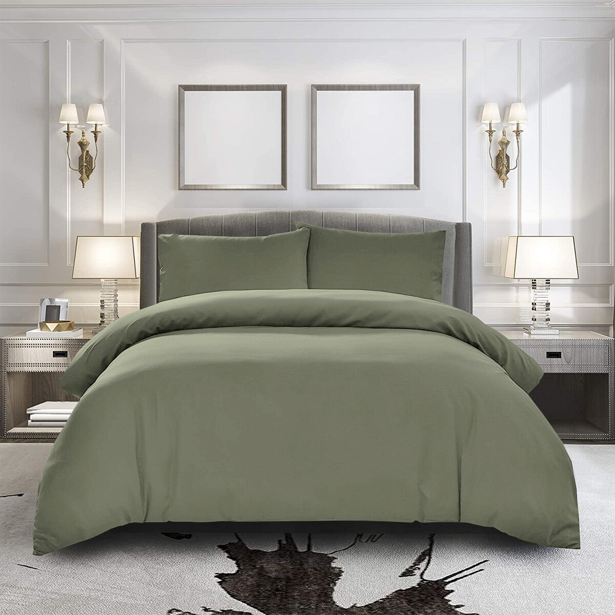100% Egyptian Cotton Duvet Quilt Cover Bedding Set Double King Super King Size
