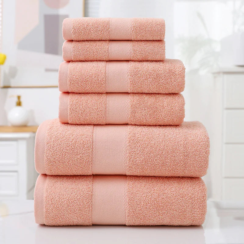Simple Cotton Bath Towels – 6-Piece Set