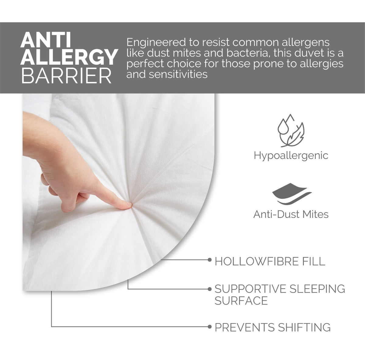 ANTI ALLERGY DUVET QUILT 4.5 10.5 13.5 15 TOG BEDDING SINGLE DOUBLE KING SIZE UK
