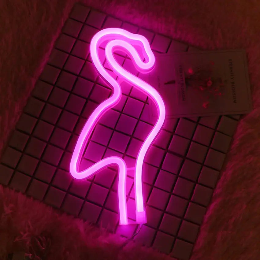 Neon Flamingo Night Light