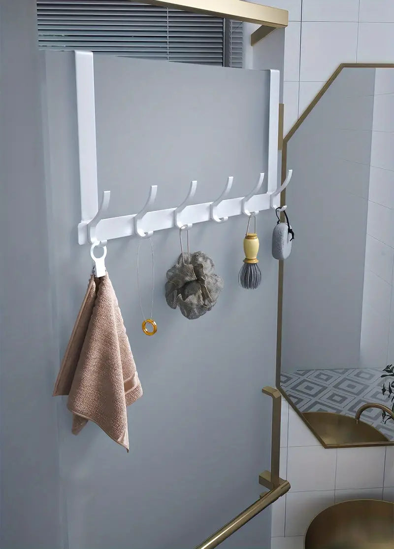 Over-The-Door Hook Rack (6 Hooks)