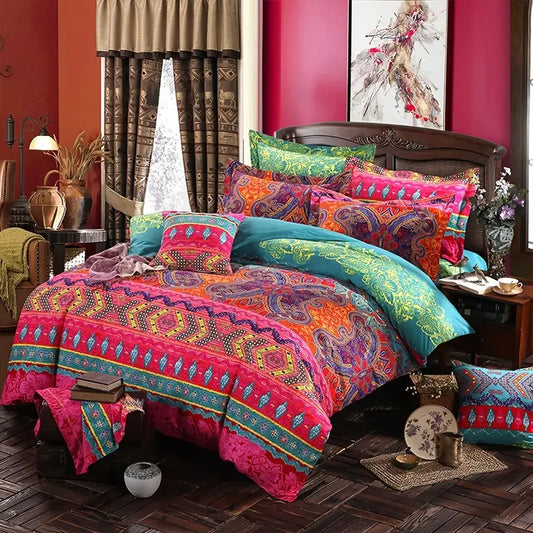 3-Piece Boho Bedding Set. Duvet Cover + 2 Pillowcases