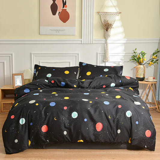 Aloe Cotton Printed Four-Piece Bedding Set (UK King Size 1.5m & Super King 1.8m)