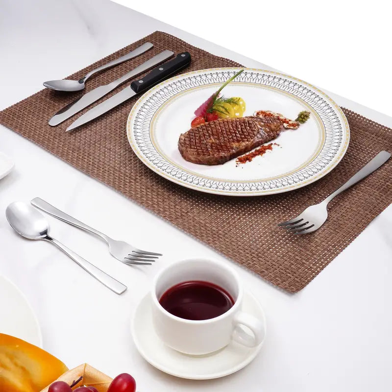 6-Piece Stainless Steel Silverware Set (With Steak Knives)