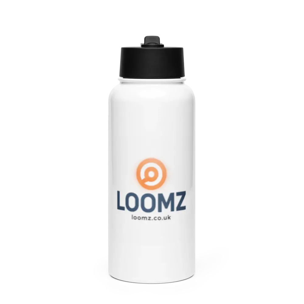 Loomz Stainless Steel Water Bottle with a Straw Lid