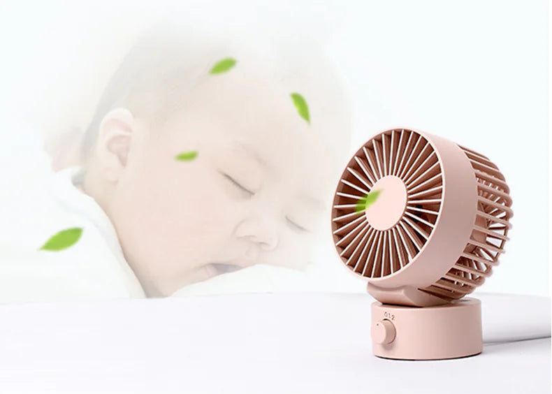 Silent Dual-Blade Mini USB Desk Fan