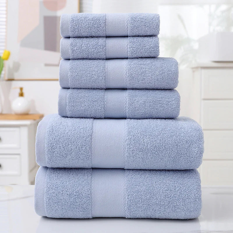 Simple Cotton Bath Towels – 6-Piece Set