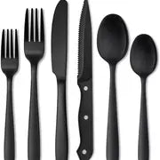 6-Piece Stainless Steel Silverware Set (With Steak Knives)
