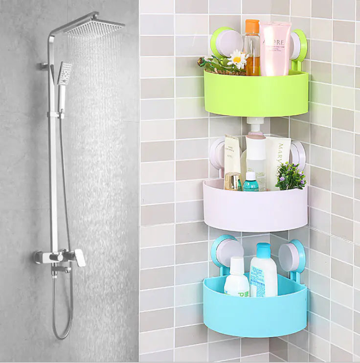Powerful Suction Corner Bathroom Shelf