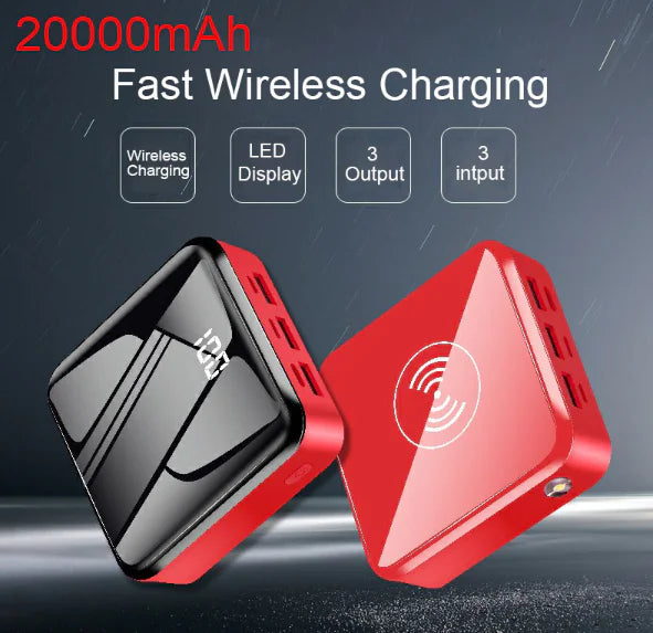 Wireless Charging Power Bank with Mirror Display (10000mAh)