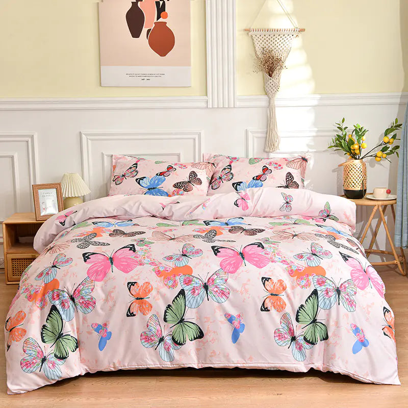Aloe Cotton Printed Four-Piece Bedding Set (UK King Size 1.5m & Super King 1.8m)