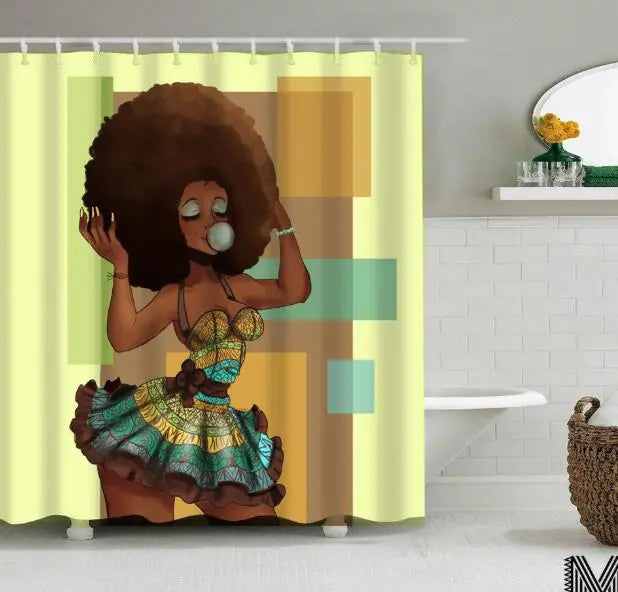 African-Inspired Shower Curtains