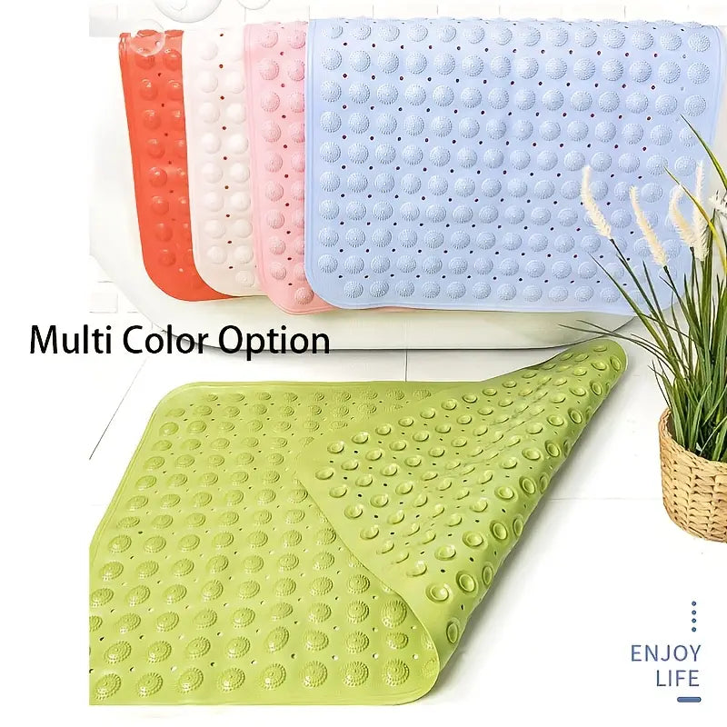 Large Non-Slip Bath Mat with Suction Cups (27.5x13.8 in)