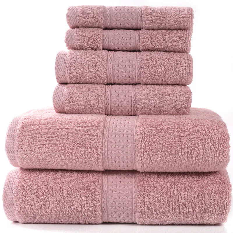 Simple Cotton Bath Towels – 6-Piece Set