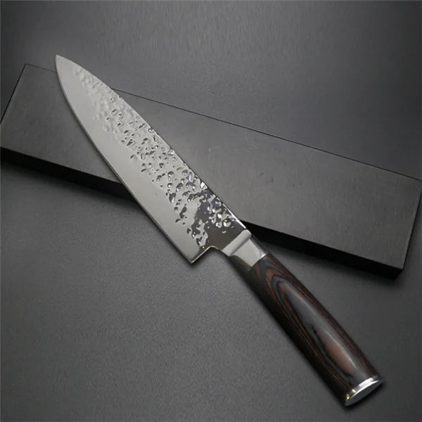 Hammered 8-Inch Stainless Steel Kitchen Knife