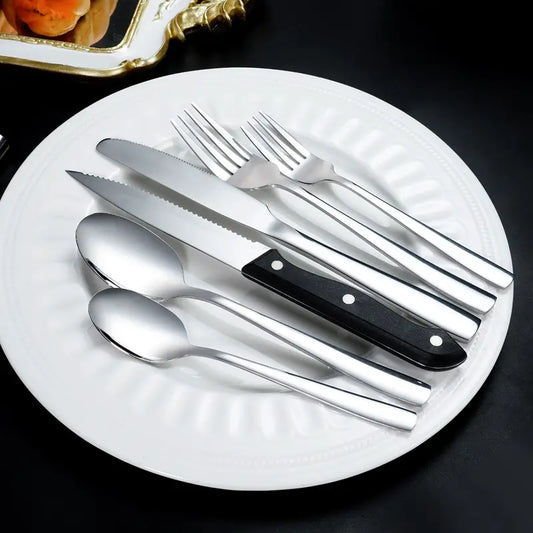 6-Piece Stainless Steel Silverware Set (With Steak Knives)