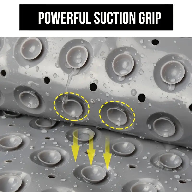 Large Non-Slip Bath Mat with Suction Cups (27.5x13.8 in)
