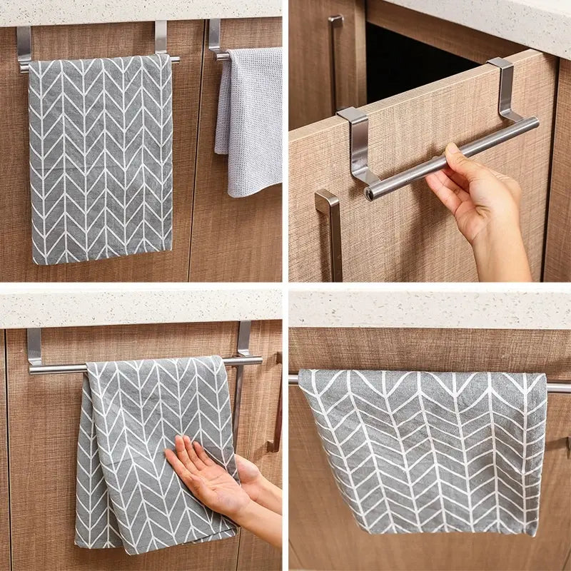 Towel Rack Over Cabinet Door Organiser