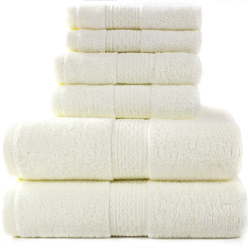 Simple Cotton Bath Towels – 6-Piece Set